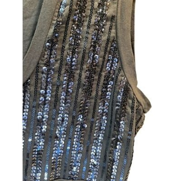 Weekend Max Mara Women's Blue Sequin Sleeveless Blouse Top Size L - Picture 5 of 5